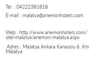 Anemon Malatya iletiim bilgileri